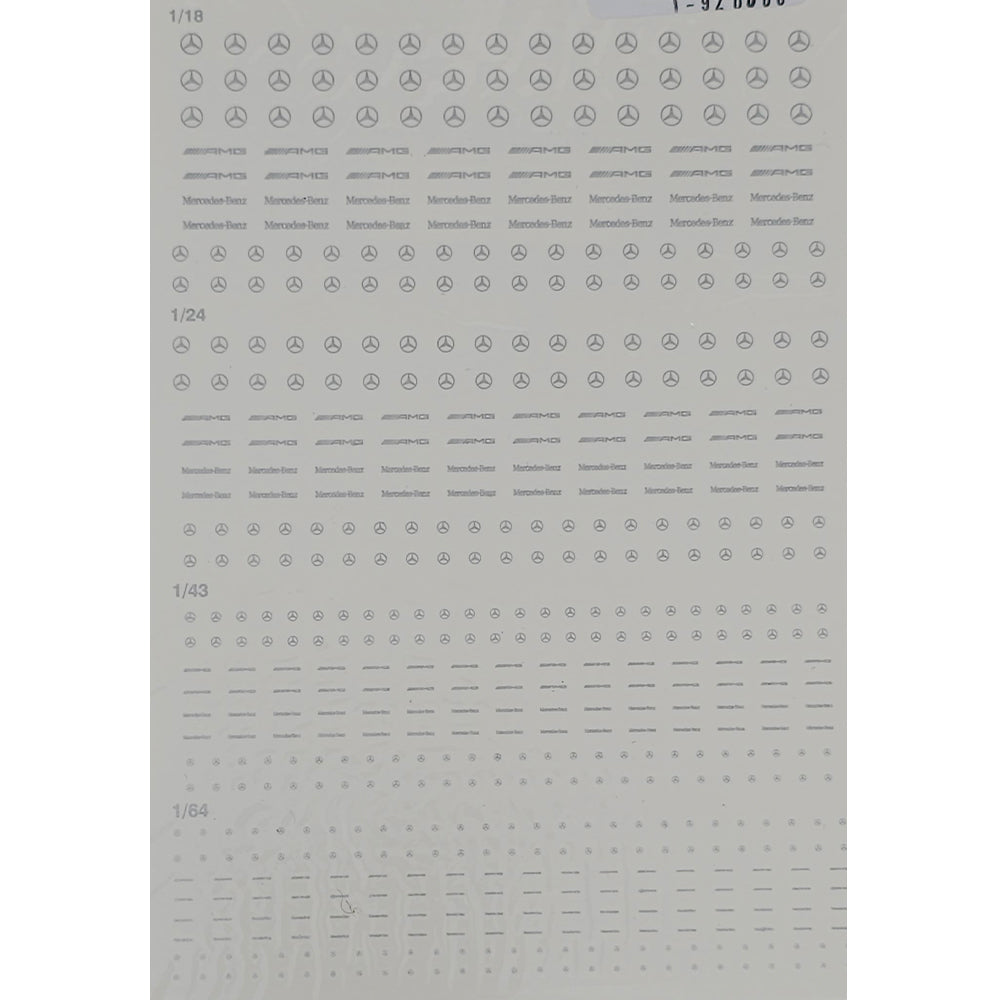 Triple 9 Mercedes Logo 1:18/1:24/1:43/1:64 Waterslide Decals for Model Cars