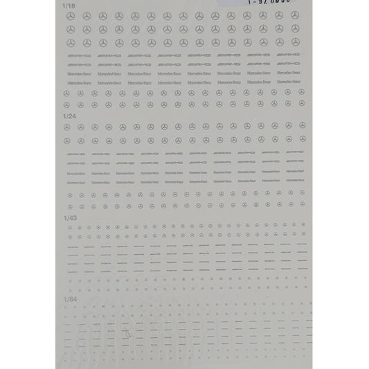 Triple 9 Mercedes Logo 1:18/1:24/1:43/1:64 Waterslide Decals for Model Cars