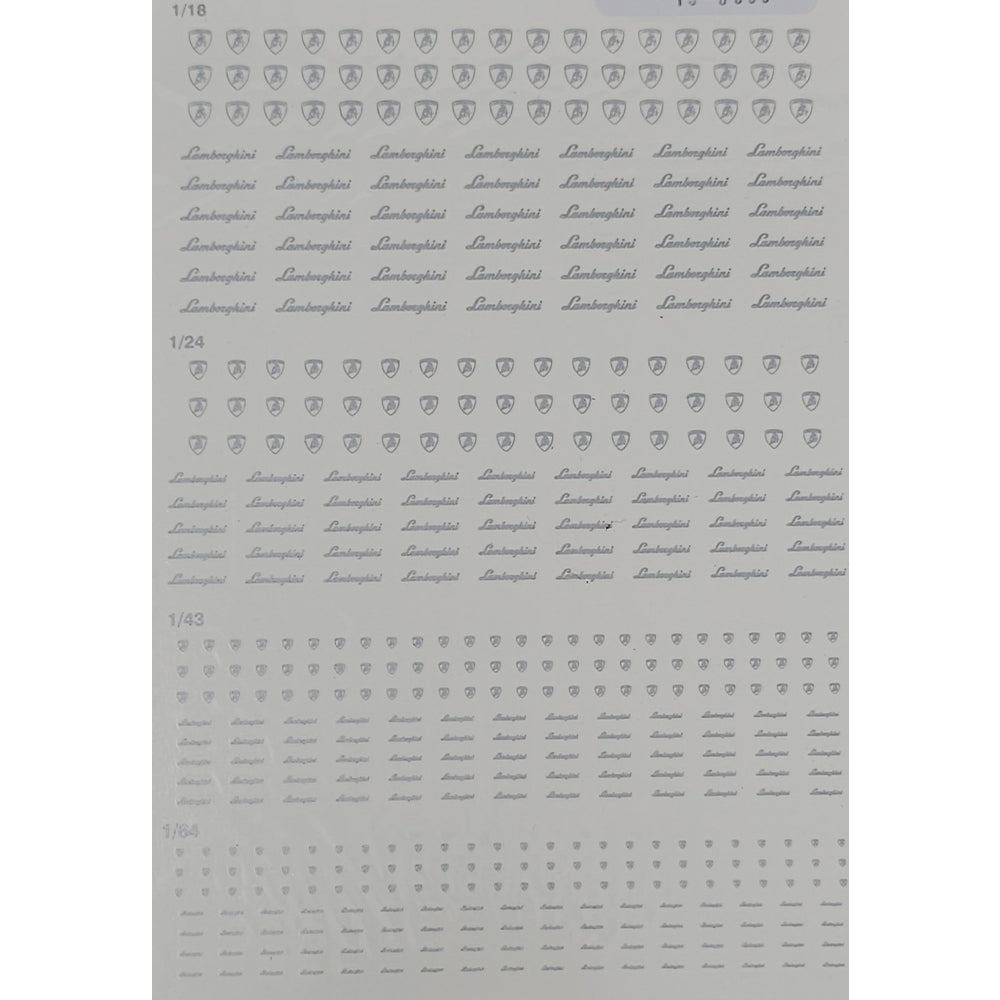 Triple 9 Lamborghini Logo 1:18/1:24/1:43/1:64 Waterslide Decals for Model Cars