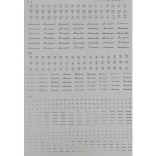 Triple 9 Lamborghini Logo 1:18/1:24/1:43/1:64 Waterslide Decals for Model Cars