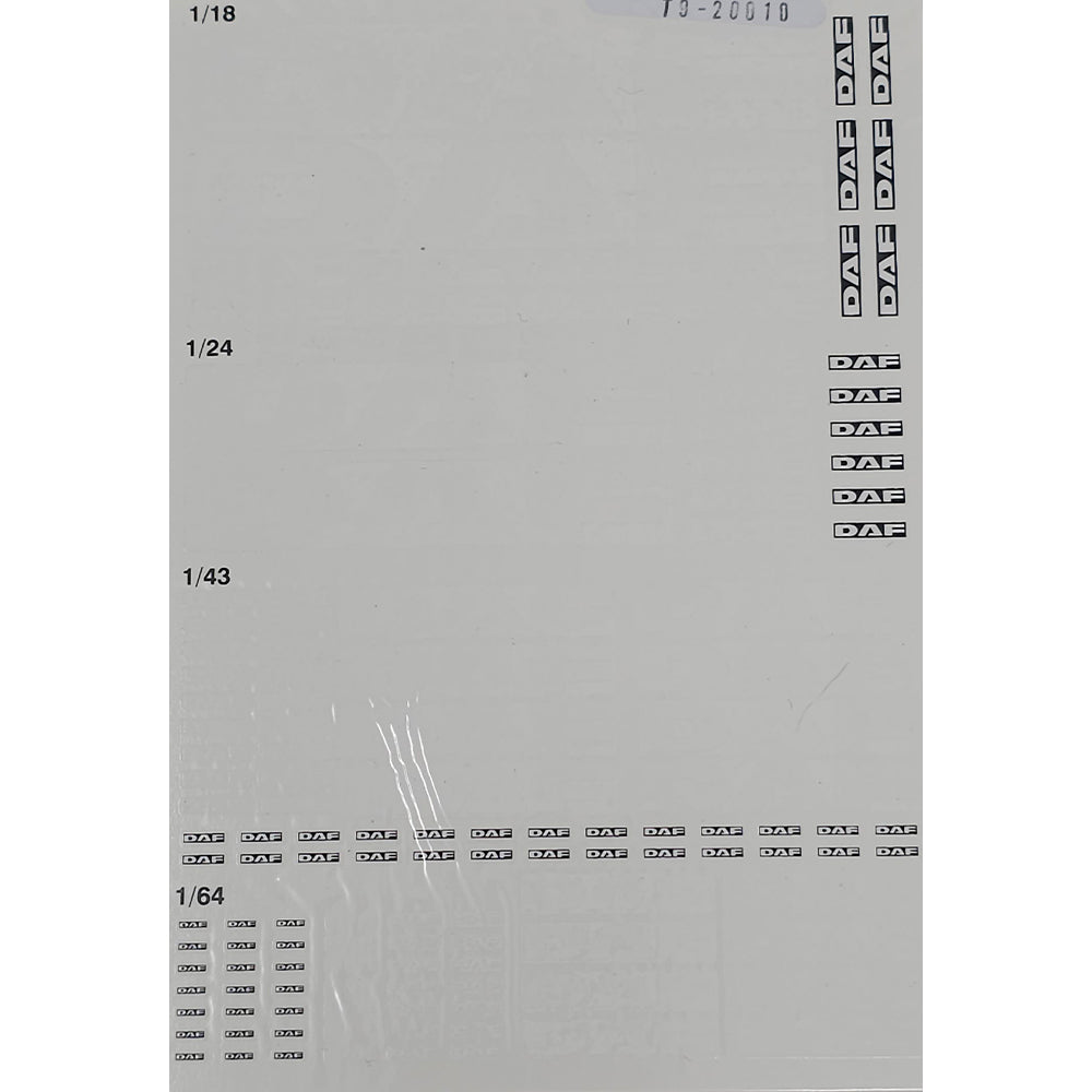 Triple 9 DAF Logo 1:18/1:24/1:43/1:64 Waterslide Decals for Model Trucks