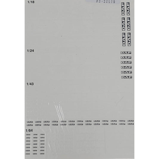 Triple 9 DAF Logo 1:18/1:24/1:43/1:64 Waterslide Decals for Model Trucks