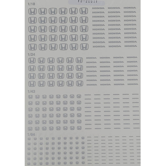 Triple 9 Honda Logo 1:18/1:24/1:43/1:64 Waterslide Decals for Model Cars