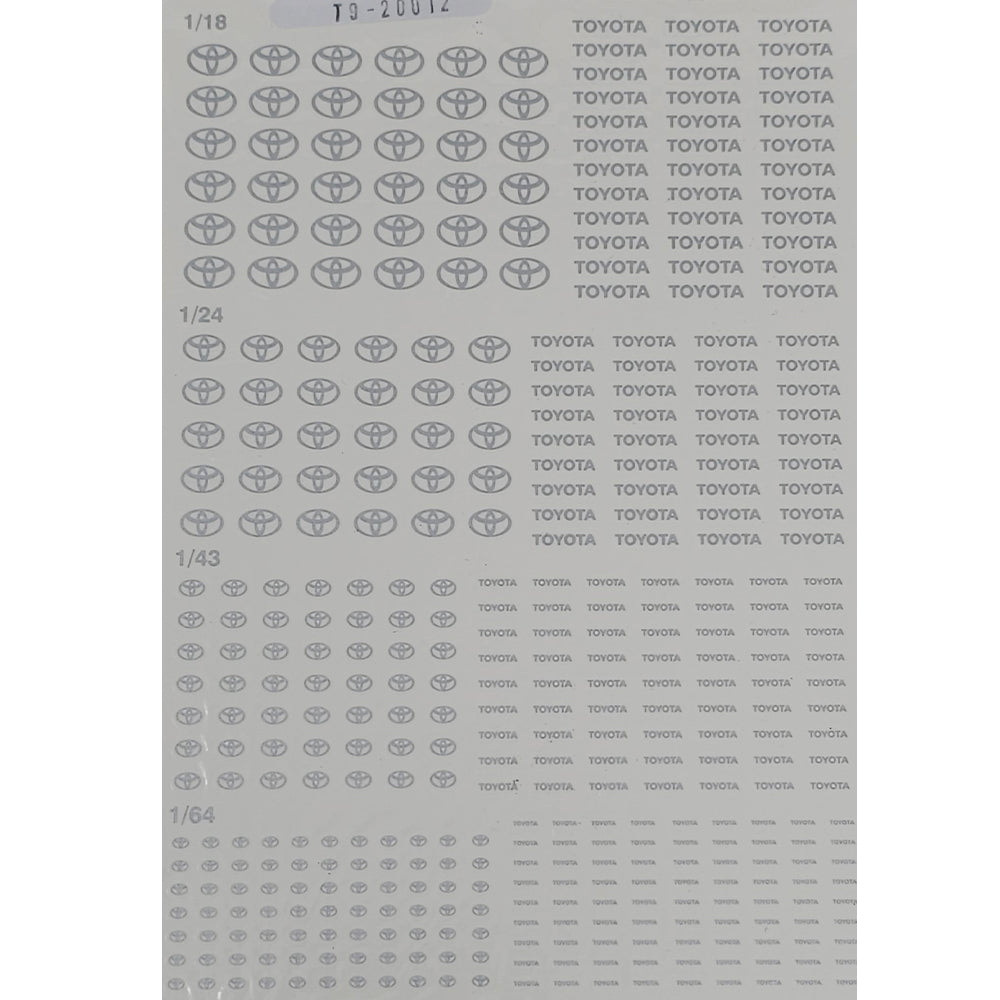 Triple 9 Toyota Logo 1:18/1:24/1:43/1:64 Waterslide Decals for Model Cars
