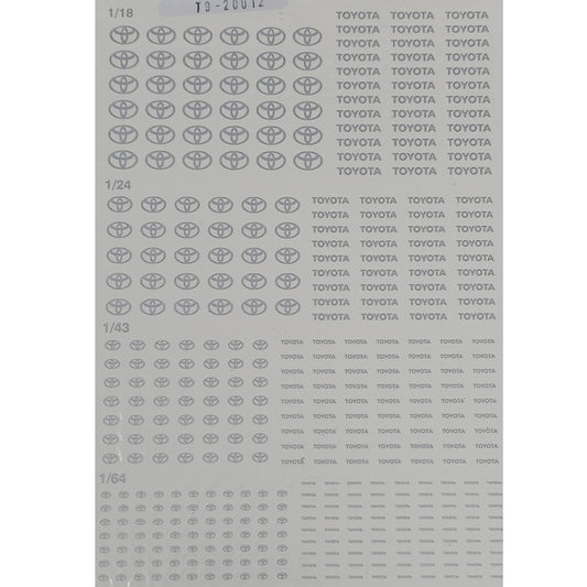 Triple 9 Toyota Logo 1:18/1:24/1:43/1:64 Waterslide Decals for Model Cars