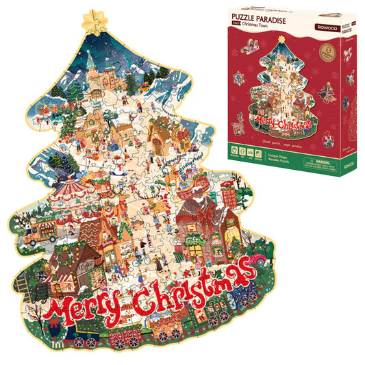 Rowood Christmas Town Wooden Jigsaw Puzzle TA007