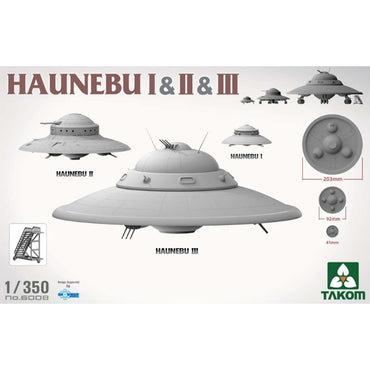 Takom German Haunebu I, II & III Flying Saucers 1:350 Plastic Model Kit 6008