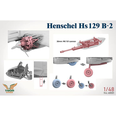 Takom 48001 Henschel Hs 129 B-2 Ground Attack Aircraft & Interior 1:48 Model Kit
