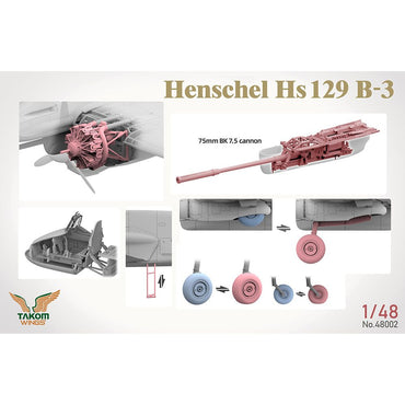 Takom 48002 Henschel Hs 129 B-3 Ground Attack Aircraft & Interior 1:48 Model Kit