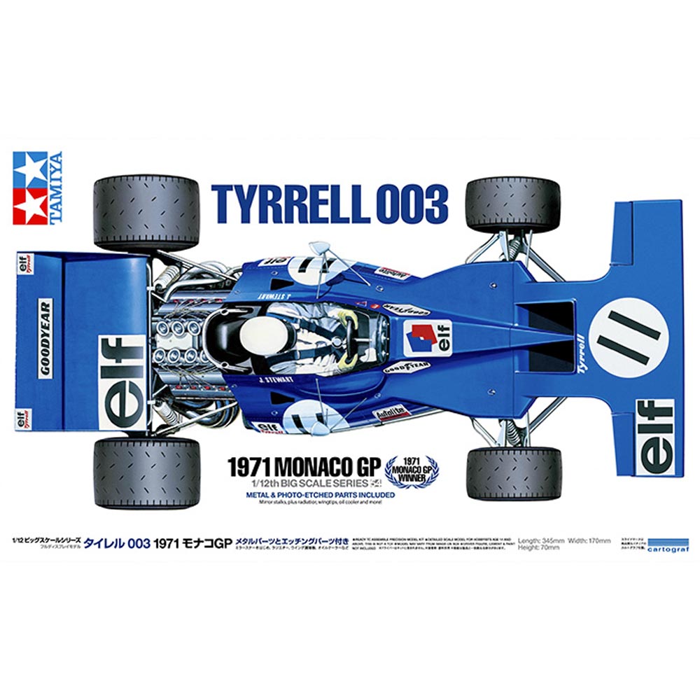 Tamiya 12054 Tyrrell 003 1971 Monaco GP 1:12 Plastic Model Kit