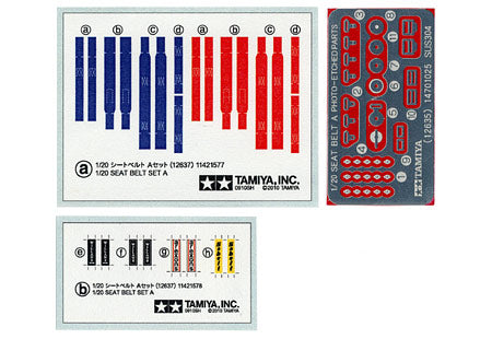 TAMIYA 12637 F1 Seat Belt Set A 1970s/80s 1:20 F1 Car Model Kit