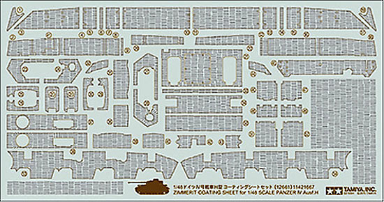 TAMIYA 12661 Zimmerit Coating Sheet - Panzer IV 1:48 Military Model Kit