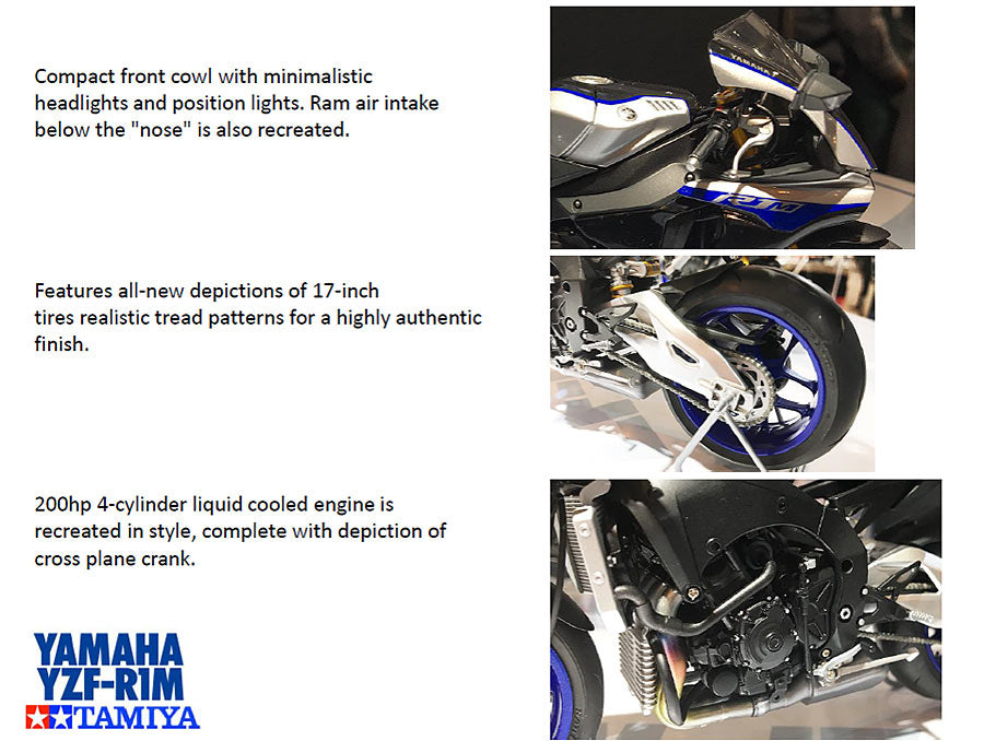 TAMIYA 14133 Yamaha YZF-R1M 1:12 Bike Model Kit