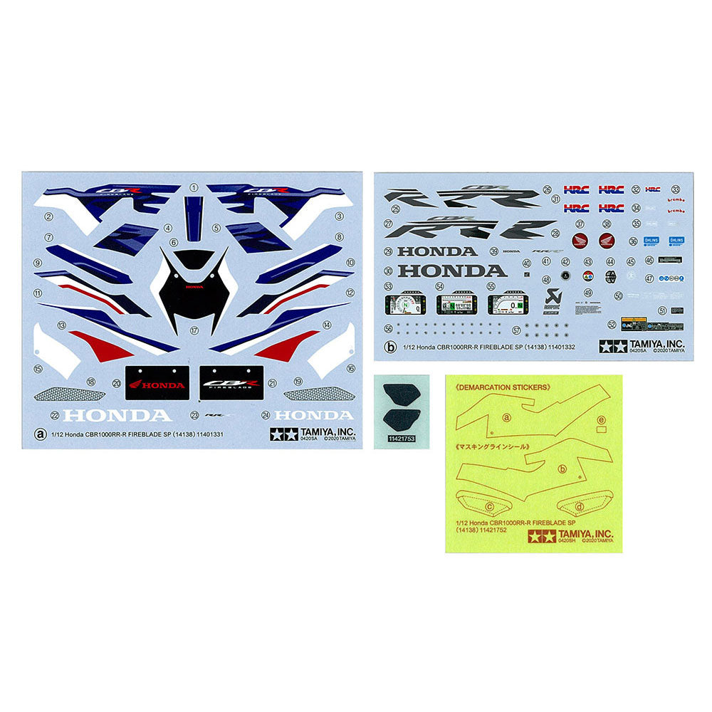 Tamiya 14138 Honda CBR1000RR-R Fireblade Sp 1:12 Plastic Bike Model Kit