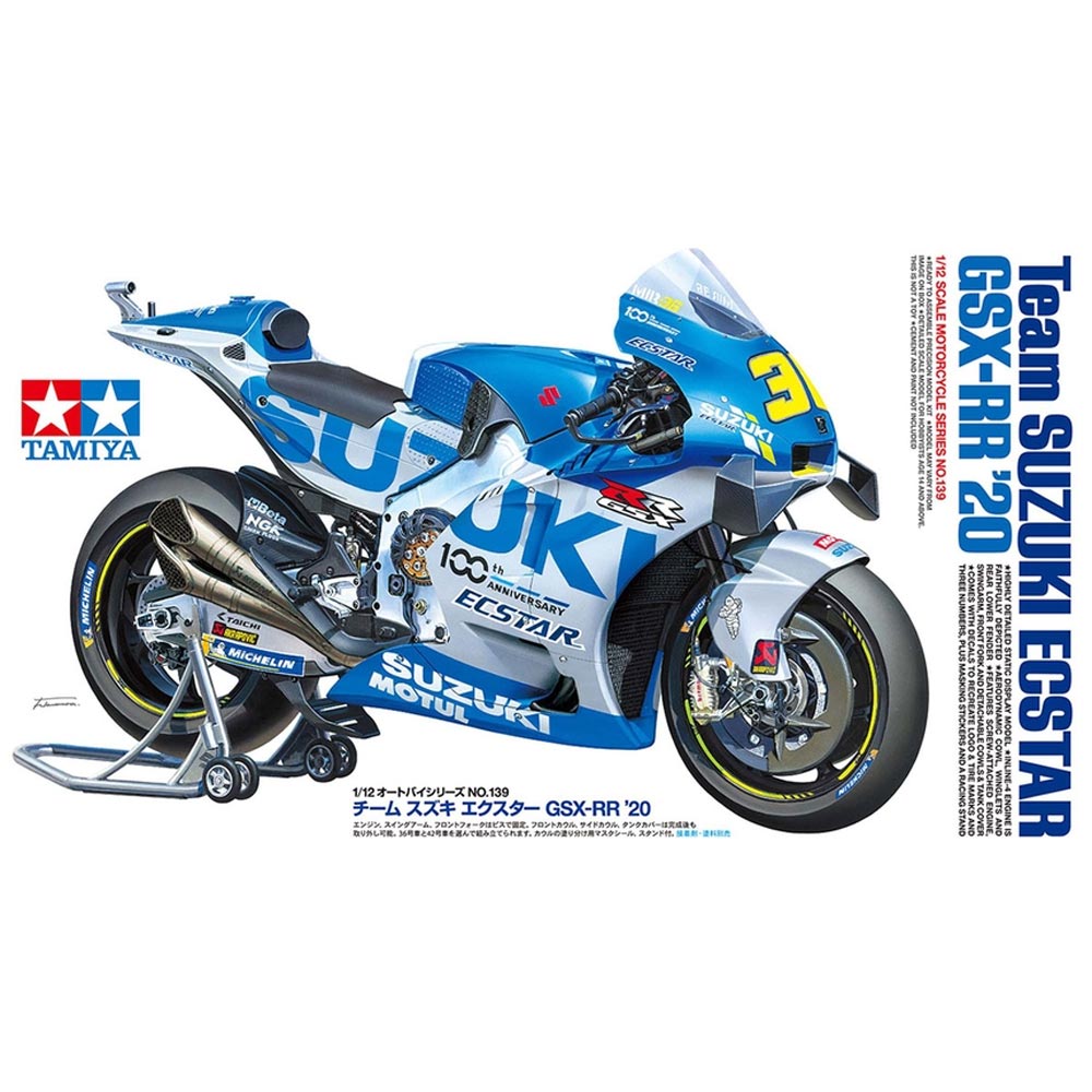 Tamiya 14139 Team Suzuki Ecstar GSX-RR20 Kit 1:12 Model Bike Assembly Kit