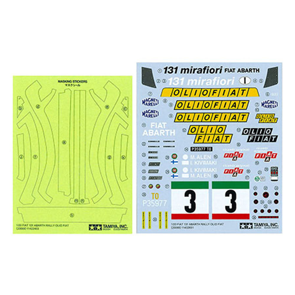 Tamiya 20069 Fiat 131 Abarth Rally Olio Fiat 1:20 Plastic Model Car Kit