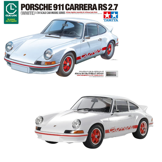 Tamiya 28103 Porsche 911 Carrera RS 2.7 White Clic Loc 1:24 Model Kit