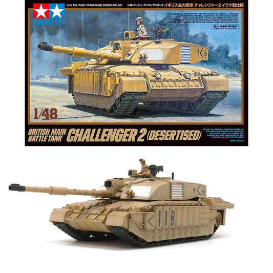 Tamiya 32601 Challenger 2 (Desertised) British Tank 1:48 Plastic Model Kit