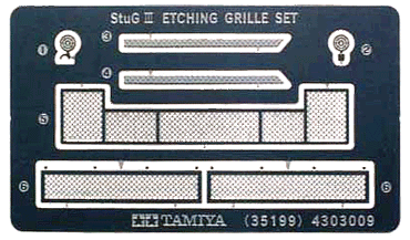 TAMIYA 35199 Stug III Photo-etched Grille 1:35 Military Model Kit