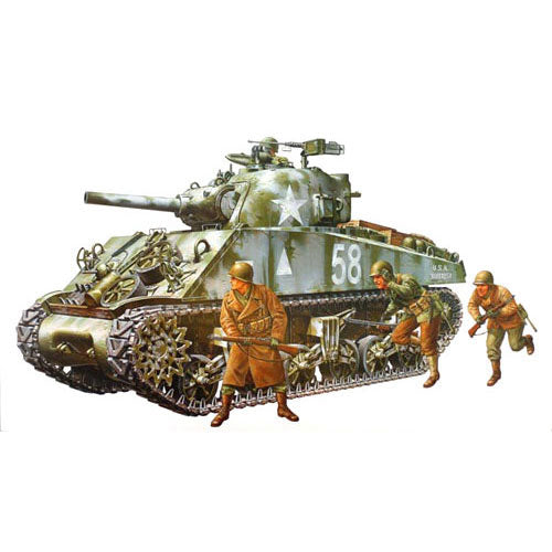 TAMIYA 35251 M4A3 Sherman Tank w 105mm Howitzer 1:35 Military Model Kit