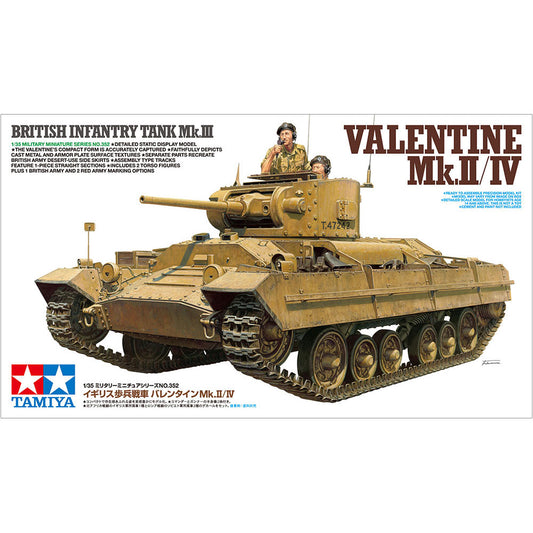 TAMIYA 35352 British Tank Mk.III Valentine Mk.II/IV 1:35 Military Model Kit