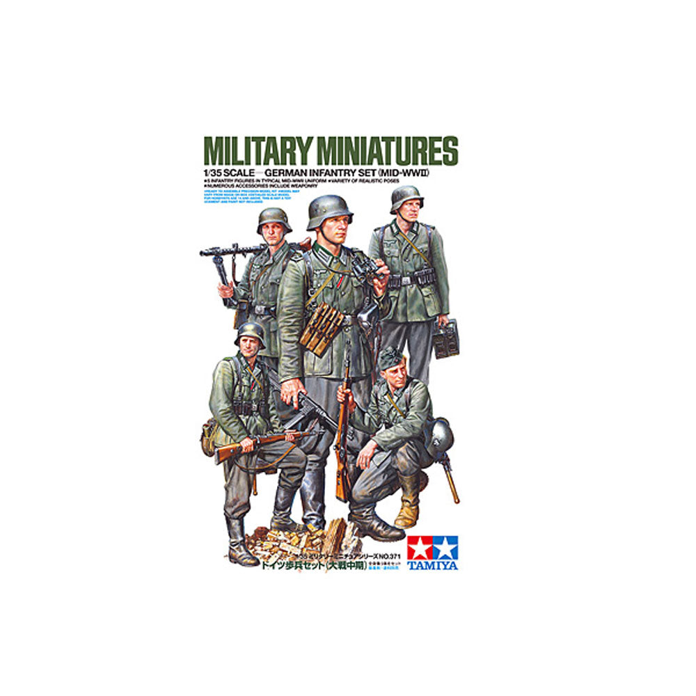 TAMIYA German Infantry Set (Mid WWII) 1:35 Plastic Model Kit 35371