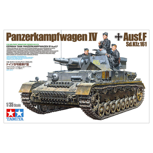 Tamiya 35374 German Panzerkampfwagen IV Ausf F 1:35 Plastic Model Tank Kit