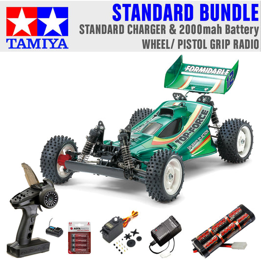 Tamiya RC 47350 Top Force Buggy 1:10 Standard Wheel Radio Bundle