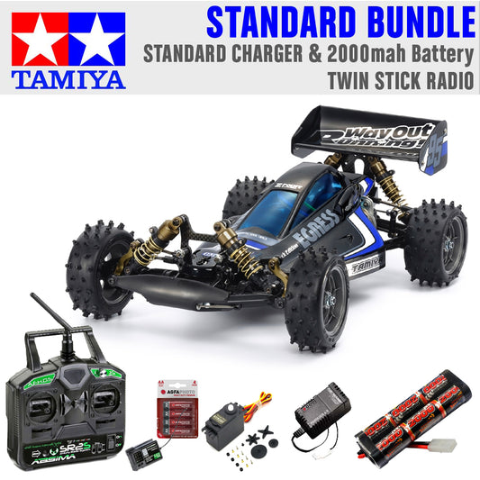 Tamiya 47489 Egress Black Special Limited 1:10 RC Car Standard Stick Bundle