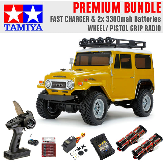 Tamiya RC 47490 Toyota Land Cruiser Yellow CC-02 1:10 RC Premium Wheel Bundle