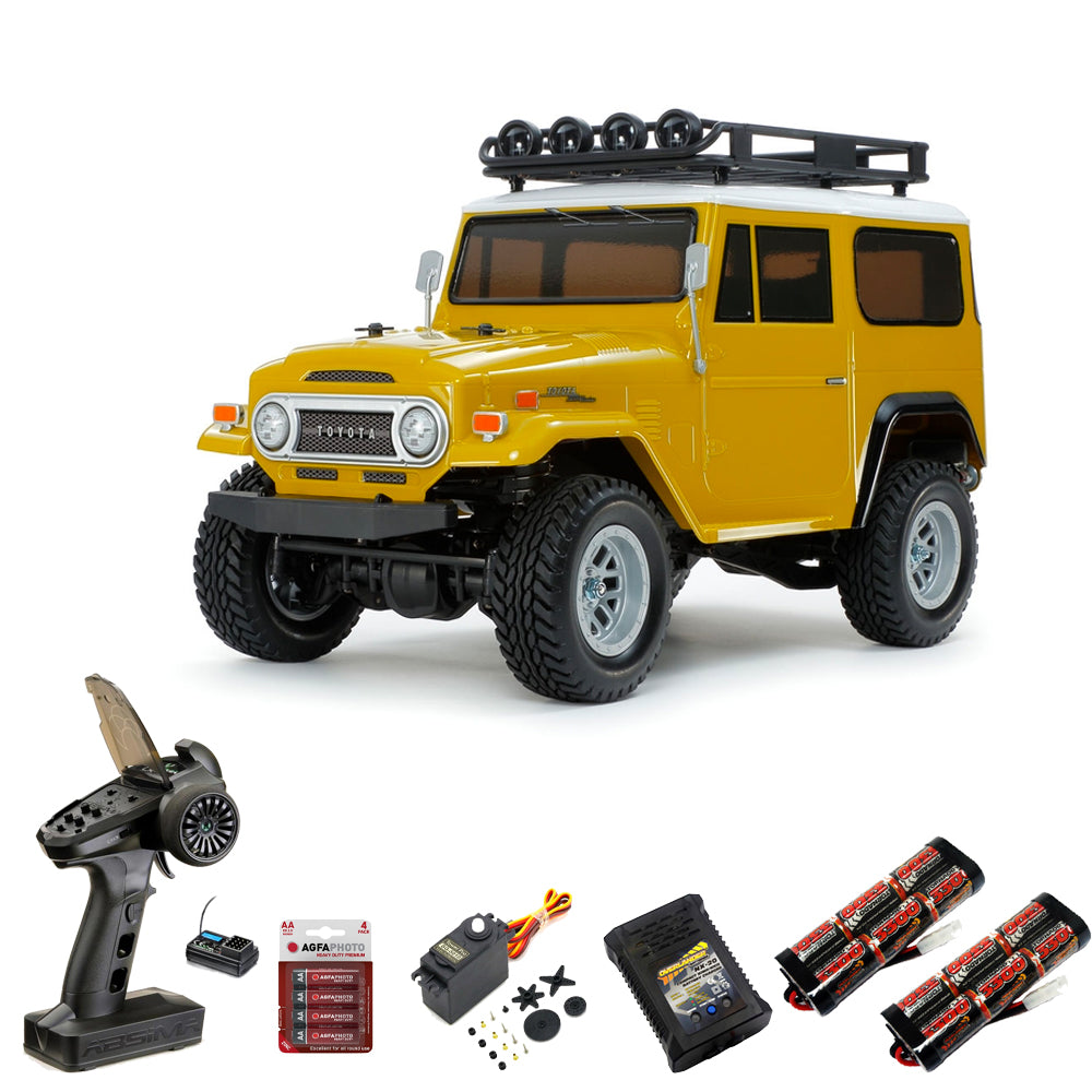 Tamiya RC 47490 Toyota Land Cruiser Yellow CC-02 1:10 RC Premium Wheel Bundle