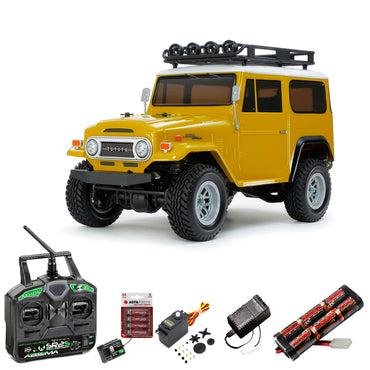 Tamiya RC 47490 Toyota Land Cruiser Yellow CC-02 1:10 RC Standard Stick Bundle