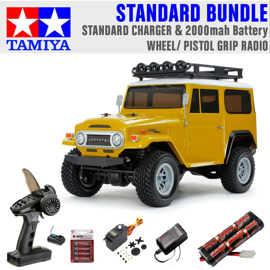 Tamiya RC 47490 Toyota Land Cruiser Yellow CC-02 1:10 RC Standard Wheel Bundle