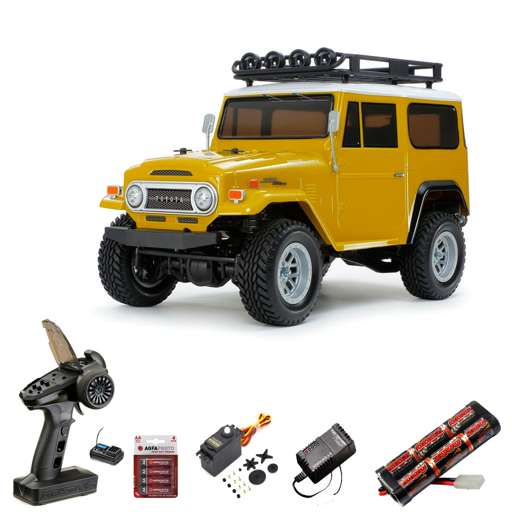 Tamiya RC 47490 Toyota Land Cruiser Yellow CC-02 1:10 RC Standard Wheel Bundle