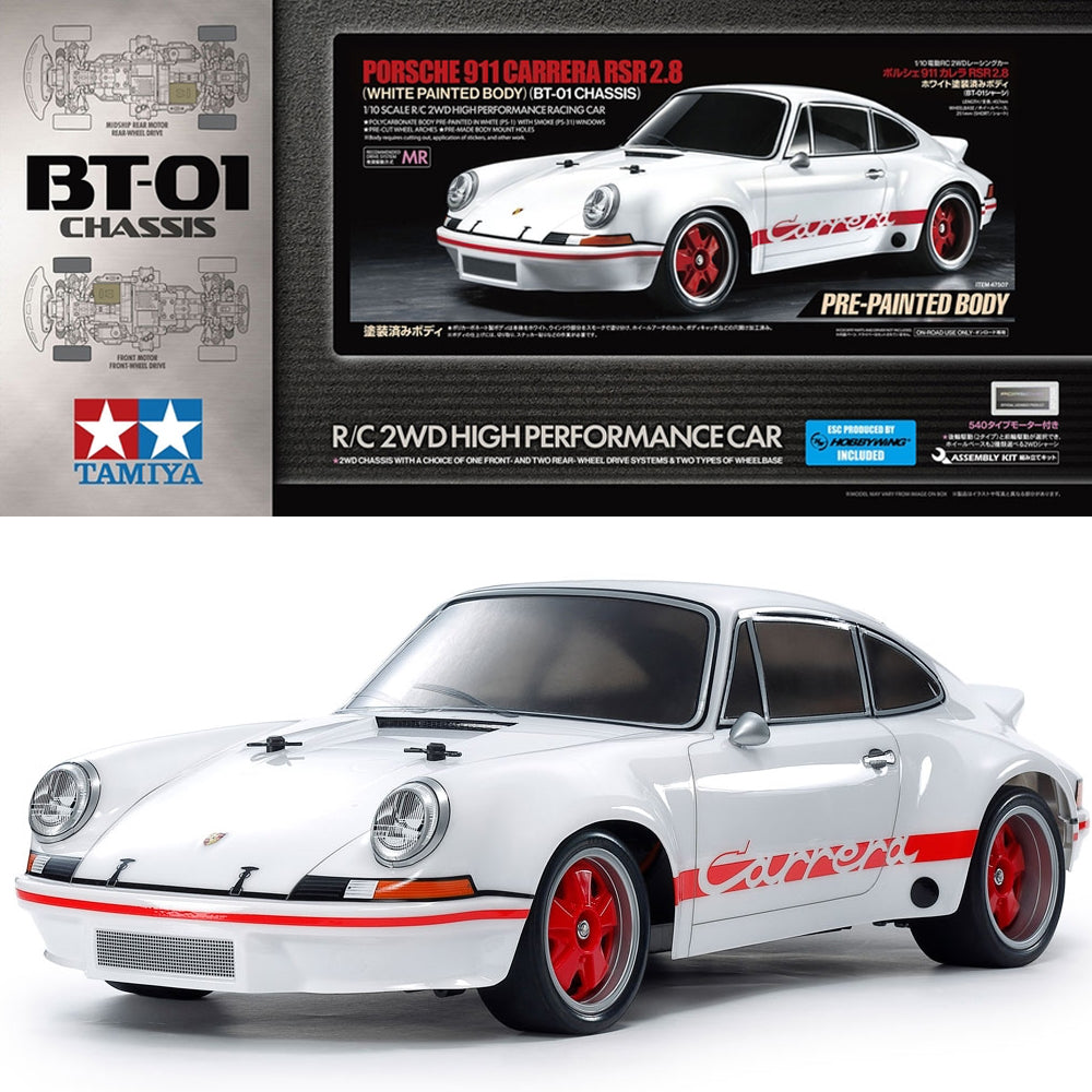Tamiya RC 47507 Porsche 911 Carrera RSR 2.8 Pre-Painted White 1:10 Assembly Kit
