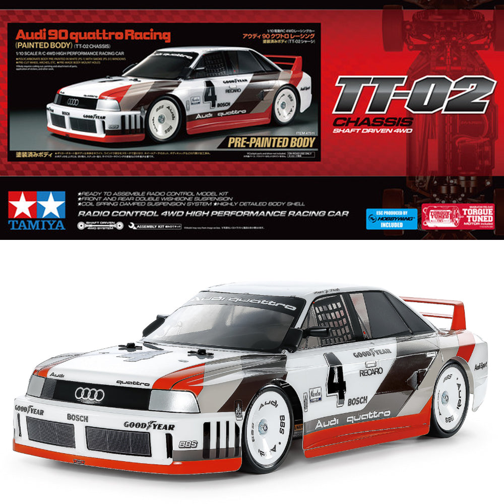 Tamiya RC 47511 Audi 90 Quattro Racing TT-02 (Painted) 1:10 Car Assembly Kit
