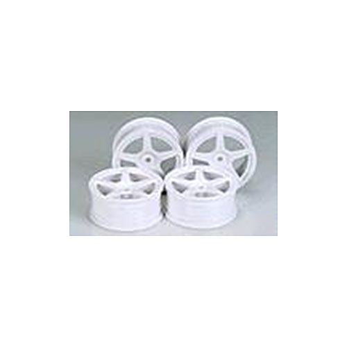 Tamiya 53471 Medium-Narrow White 5-Spoke Wheels (Offset 0) (TA05/TA06/TB03/TA04)
