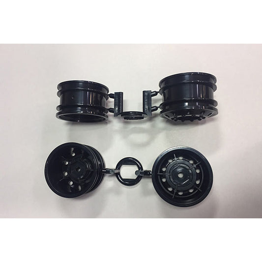 TAMIYA 54741 On Road Racing Truck Wheels (F&R/2 Pcs. Each) Black (MAN Hahn/TT01)