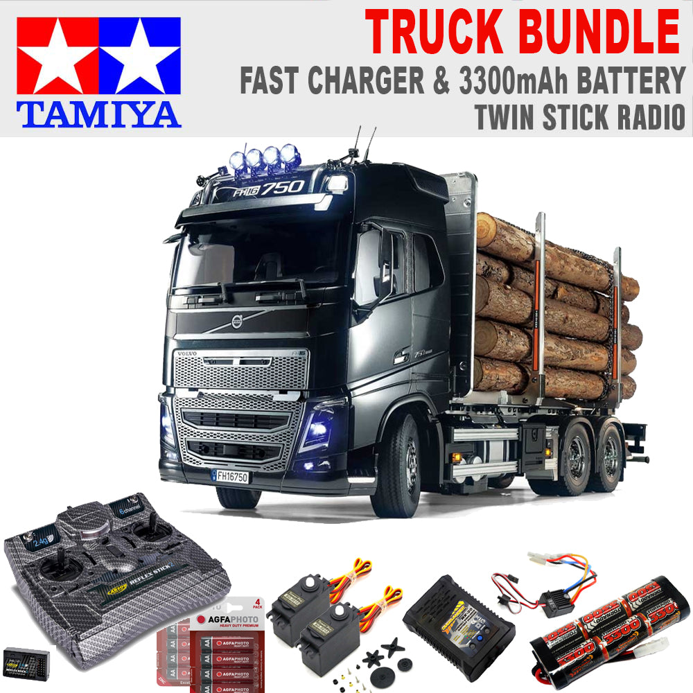 Tamiya RC 56360 Volvo FH16 Globetrotter 750 6x4 1:16 Truck w/Radio Bundle