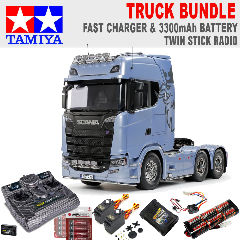 Tamiya RC 56368 Scania 770 S 6x4 1:14 Truck w/Radio Bundle