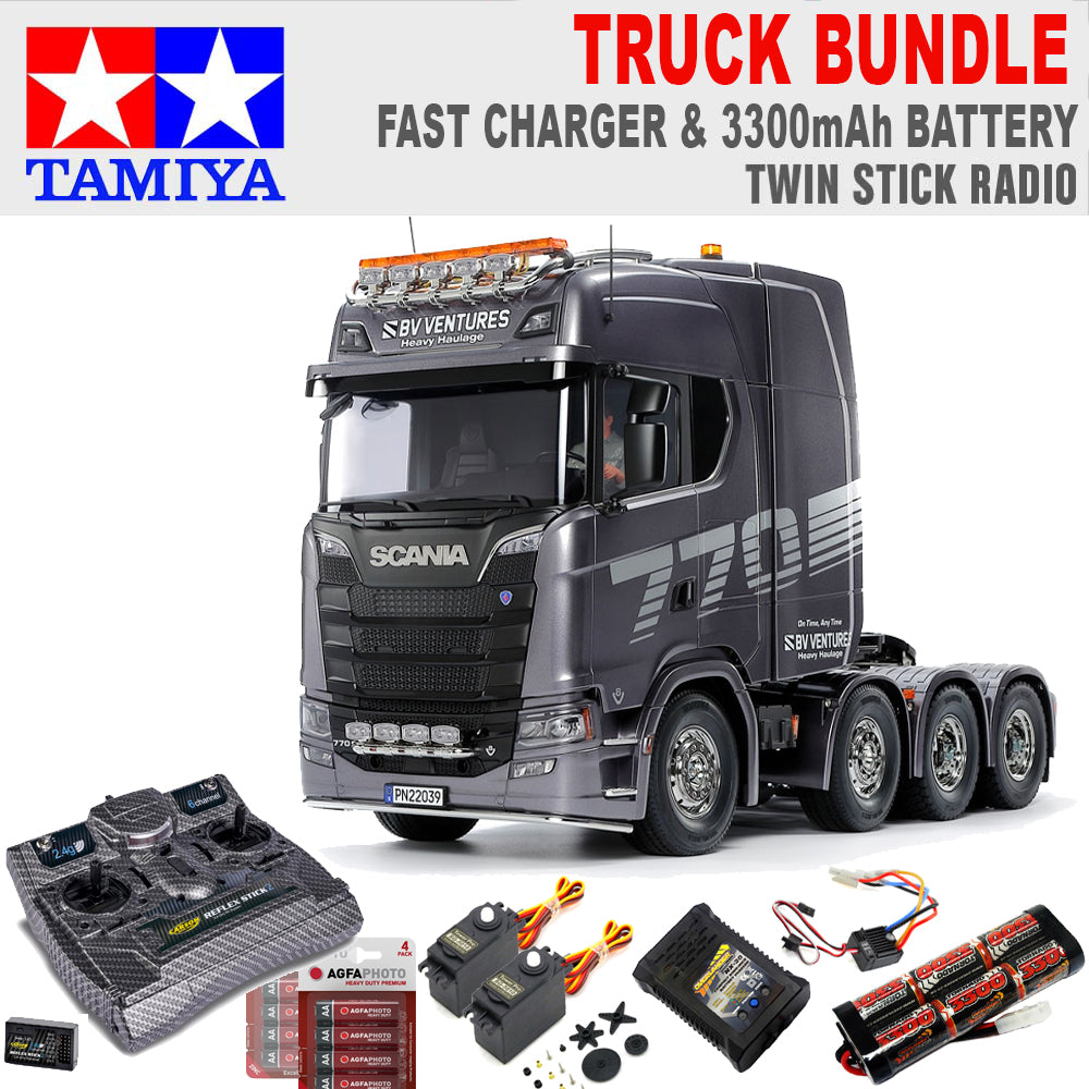 Tamiya RC 56376 Scania 770 S 8x4/4 1:14 Truck w/Radio Bundle