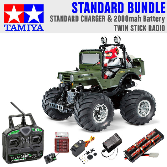 TAMIYA RC 58242 Wild Willy 2 WR-02 1:10 Standard Stick Bundle
