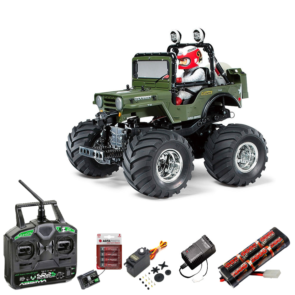 TAMIYA RC 58242 Wild Willy 2 WR-02 1:10 Standard Stick Bundle
