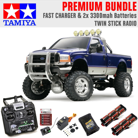 TAMIYA RC 58372 Ford F350 High Lift 4x4 1:10 Premium Stick Radio Bundle