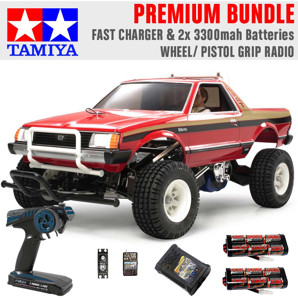 TAMIYA RC 58384 Subaru Brat - 2 Bodies 1:10 Premium Wheel Radio Bundle