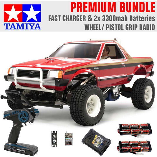 TAMIYA RC 58384 Subaru Brat - 2 Bodies 1:10 Premium Wheel Radio Bundle