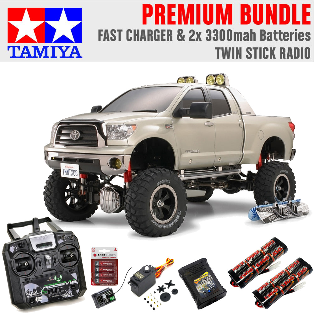 TAMIYA RC 58415 Toyota Tundra High Lift 1:10 Premium Stick Radio Bundle