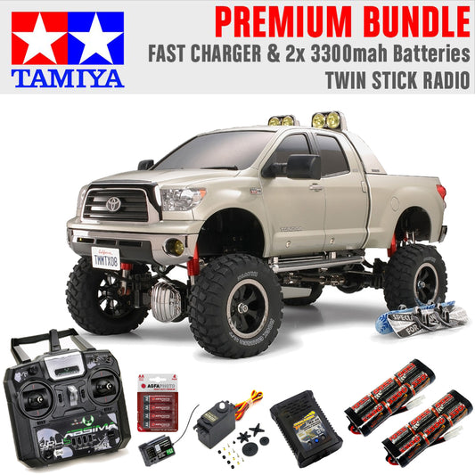 TAMIYA RC 58415 Toyota Tundra High Lift 1:10 Premium Stick Radio Bundle