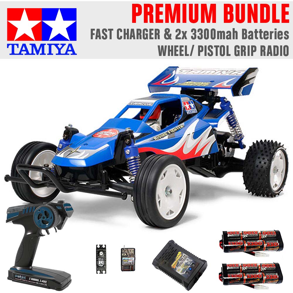 TAMIYA RC 58416 Rising Fighter Buggy 1:10 Premium Wheel Radio Bundle