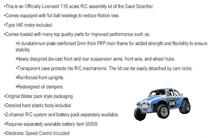 TAMIYA RC 58452 Sand Scorcher Off Road Buggy Assembly Kit 1:10